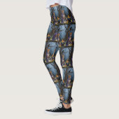 Leggings Peinture d'Halloween lunaire de Basenji Chien (Gauche)