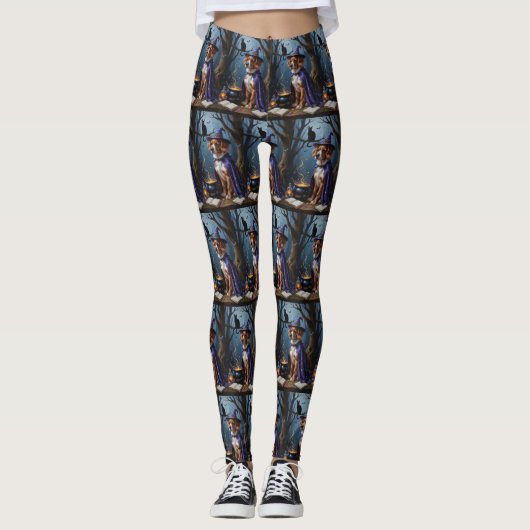 Leggings Peinture d'Halloween lunaire des Bouviers des Flan (Devant)