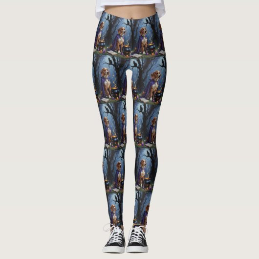 Leggings Peinture d'Halloween Whimsical Chien d'Afghanistan (Devant)