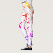 Leggings Peinture en marbre rose orange violet Abstrait (Gauche)