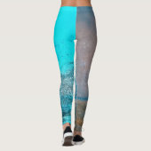 Leggings Peinture et rouille texturées turquoise Abstrait (Dos)