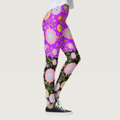Leggings Peinture florale brillante Pop Art Motif bicolore (Droite)