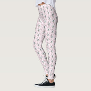 Leggings Peinture française de Bulldog (Crème/Blanc) - Art