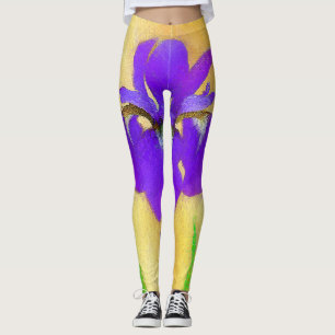 Leggings Peinture Iris à pois pourpre - Chien original mign