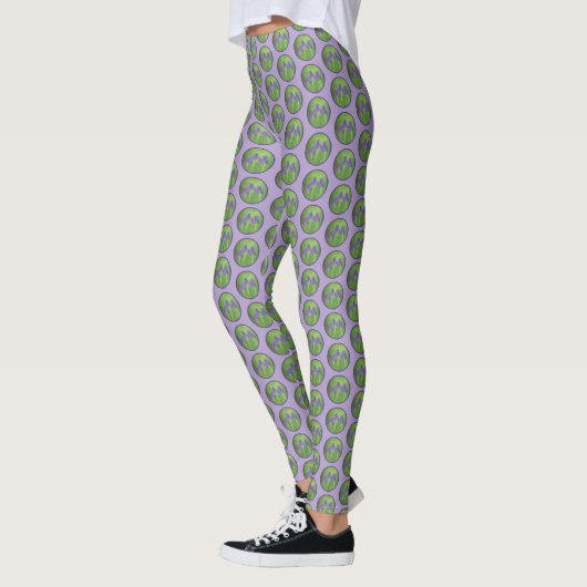Leggings Peinture Iris Violet - Art Fleur Originale (Gauche)