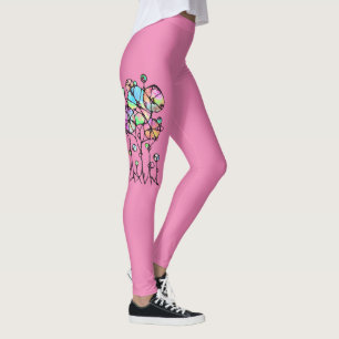 Leggings Peinture manuelle - Groupe d'arbres abstraits 3