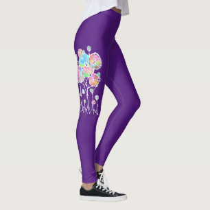 Leggings Peinture Manuelle - Groupe d'arbres abstraits 4