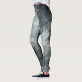 Leggings Peinture marbrée Abstraite Foggy gris bleu Art mod (Gauche)