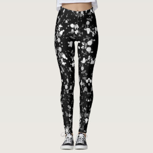 Leggings Peinture noire et blanche