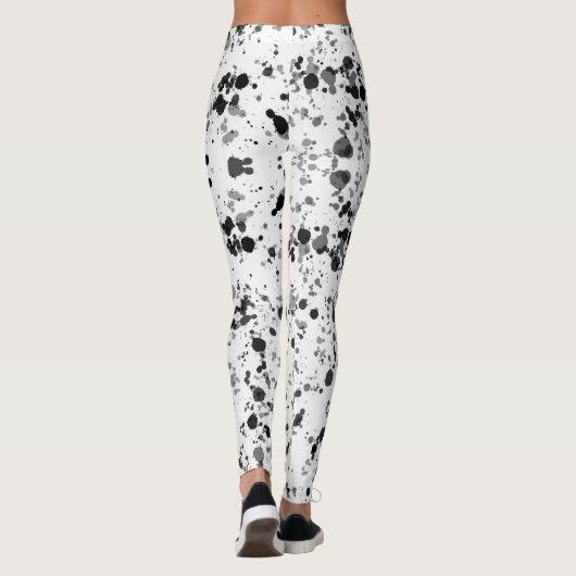 Leggings Peinture noire et blanche (Dos)