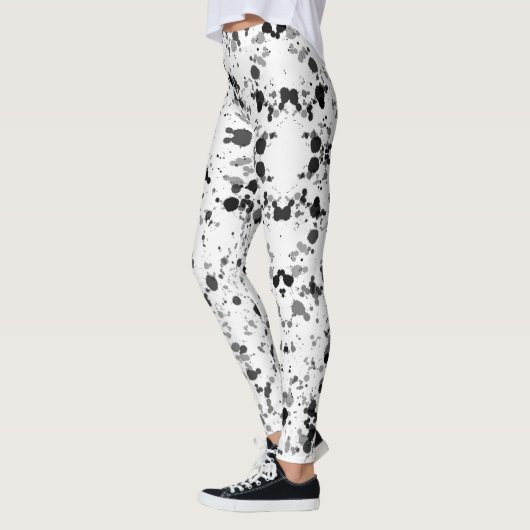 Leggings Peinture noire et blanche (Gauche)