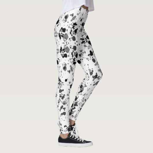 Leggings Peinture noire et blanche (Droite)