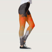 Leggings Peinture noire orange d'abrégé sur gris (Droite)