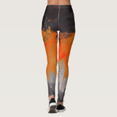 Leggings Peinture noire orange d'abrégé sur gris (Dos)