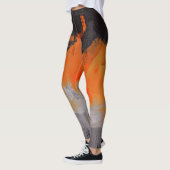Leggings Peinture noire orange d'abrégé sur gris (Gauche)