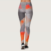 Leggings Peinture orange d'abrégé sur gris (Dos)