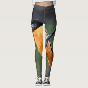 Leggings Peinture Oriole - Art Oiseau Original