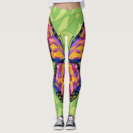 Leggings Peinture papillon abstraite (Devant)