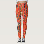 Leggings Peinture paysagère de la forêt de bouleaux<br><div class="desc">Un paysage moderne peint d'un bouleau ou d'une forêt de trembles en automne dans les tons riches de rouge,  orange et jaune.</div>