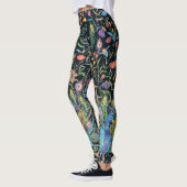 Leggings Peinture Peacock, Vins Floraux Boho Chic (Gauche)