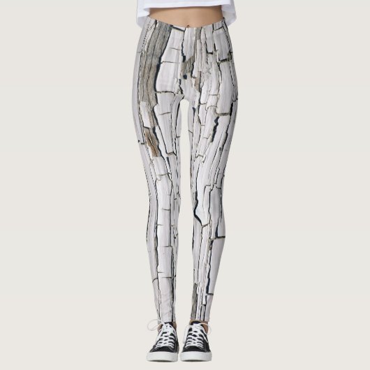 Leggings Peinture Peeling vintage : Mur blanc esthétique (Devant)