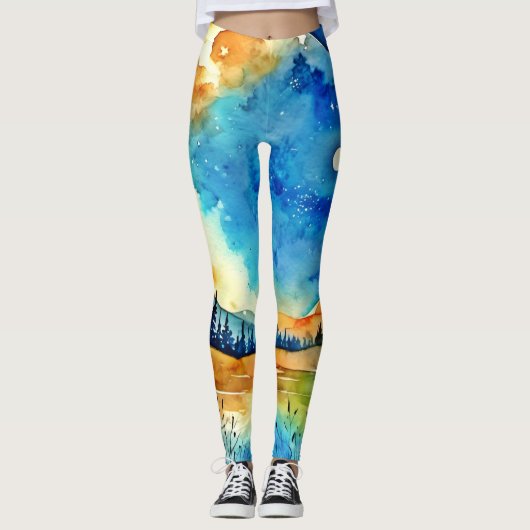 Leggings Peinture Pleine lune (Devant)