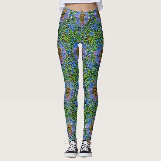 Leggings Peinture pourpre de fleur (Devant)