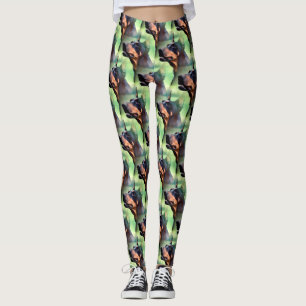 Leggings Peinture rêveuse de visage de Pinscher de