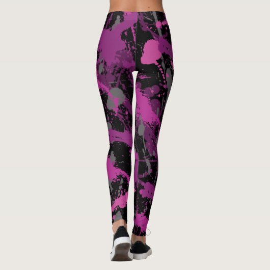 Leggings Peinture rose colorée (Dos)