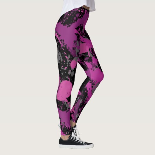 Leggings Peinture rose colorée (Droite)