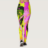 Leggings Peinture rose et dorée Abstraite (Dos)