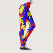 Leggings Peinture rouge bleu jaune Plafonds Legings Abstrai (Droite)