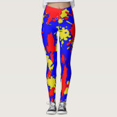 Leggings Peinture rouge bleu jaune Plafonds Legings Abstrai (Devant)