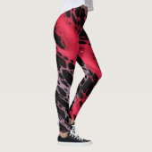 Leggings Peinture rouge et violet Splatter Webbing Art Abst (Droite)
