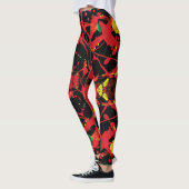 Leggings Peinture rouge, noire et brillante (Gauche)