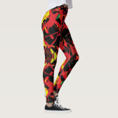 Leggings Peinture rouge, noire et brillante (Droite)