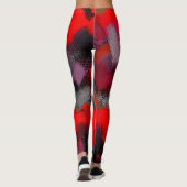 Leggings Peinture rouge noire rose (Dos)