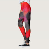 Leggings Peinture rouge noire rose (Gauche)
