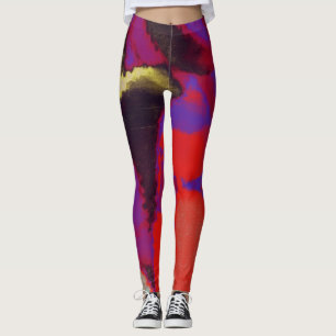 Leggings Peinture rouge violet