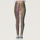 Leggings peinture rustique sur motif de bois (Devant)