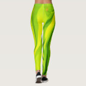 Leggings Peinture super Abstraite à la spirale verte (Dos)