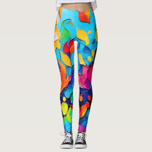 Leggings Peinture symphonique florale vibrante