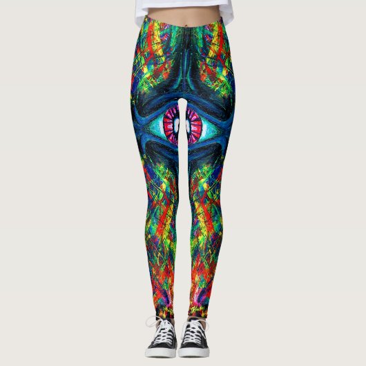 Leggings Peinture tordue et trompeuse (Devant)