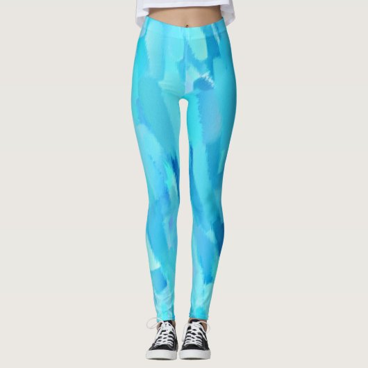 Leggings Peinture turquoise (Devant)