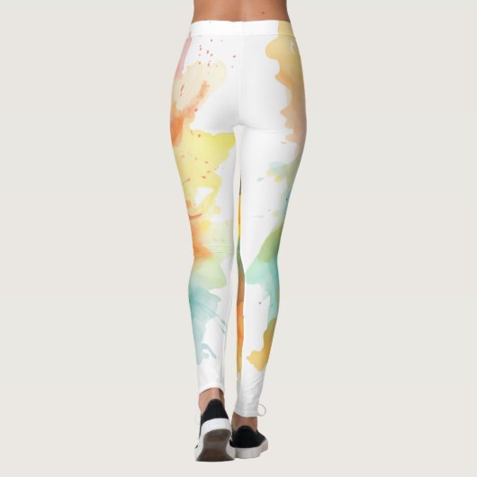 Leggings Peinture vert, Jaune (Dos)
