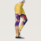 Leggings Peinture violet jaune (Droite)