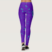 Leggings Peinture violet profond et vert néon (Dos)