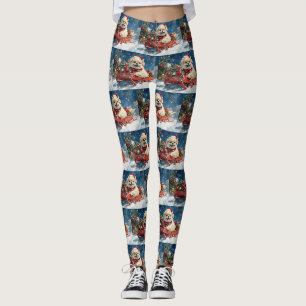Leggings Pékinois en traîneau Laissez neige Noël