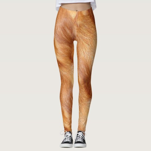 Leggings Pelage long animal sauvage fauve (Devant)