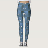 Leggings pélican blanc sur bleu (Devant)